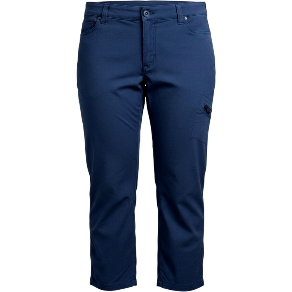 Eddie Bauer Womens Navy Blue Horizon Guide Capri Sz 10 (32" waist) Cinched Hem